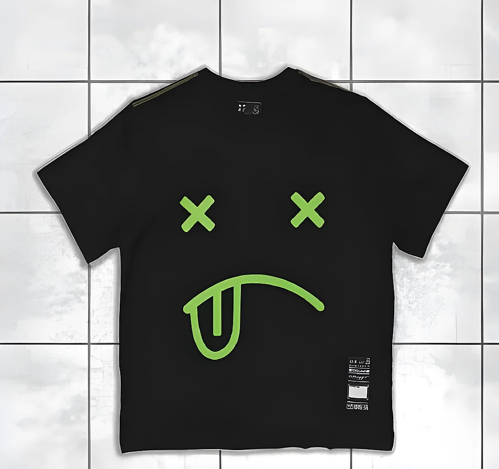Kiro Nation Black Round Neck Graphic T-shirt - Textiles & Apparel by Balloonfight Customs