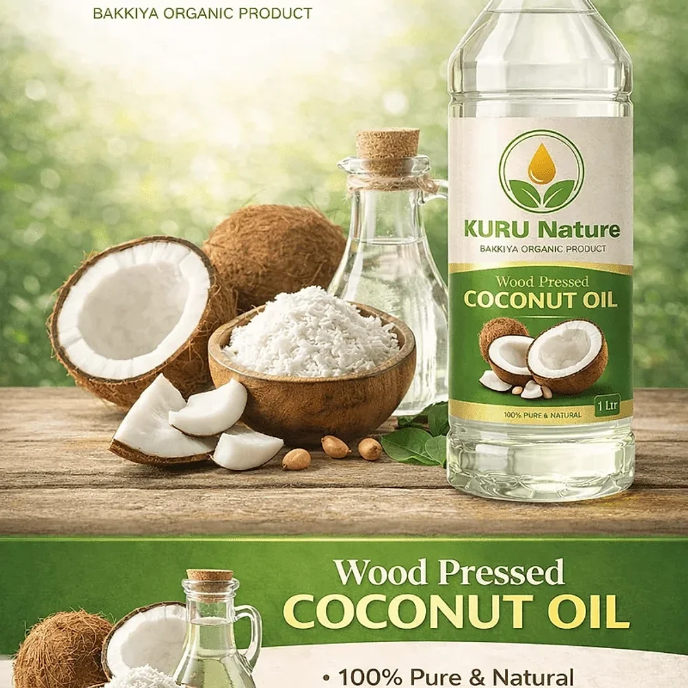 Kuru Nature Cold-Pressed Coconut Oil 500 ml - Food & Agriculture by Bakkiya Organic Product