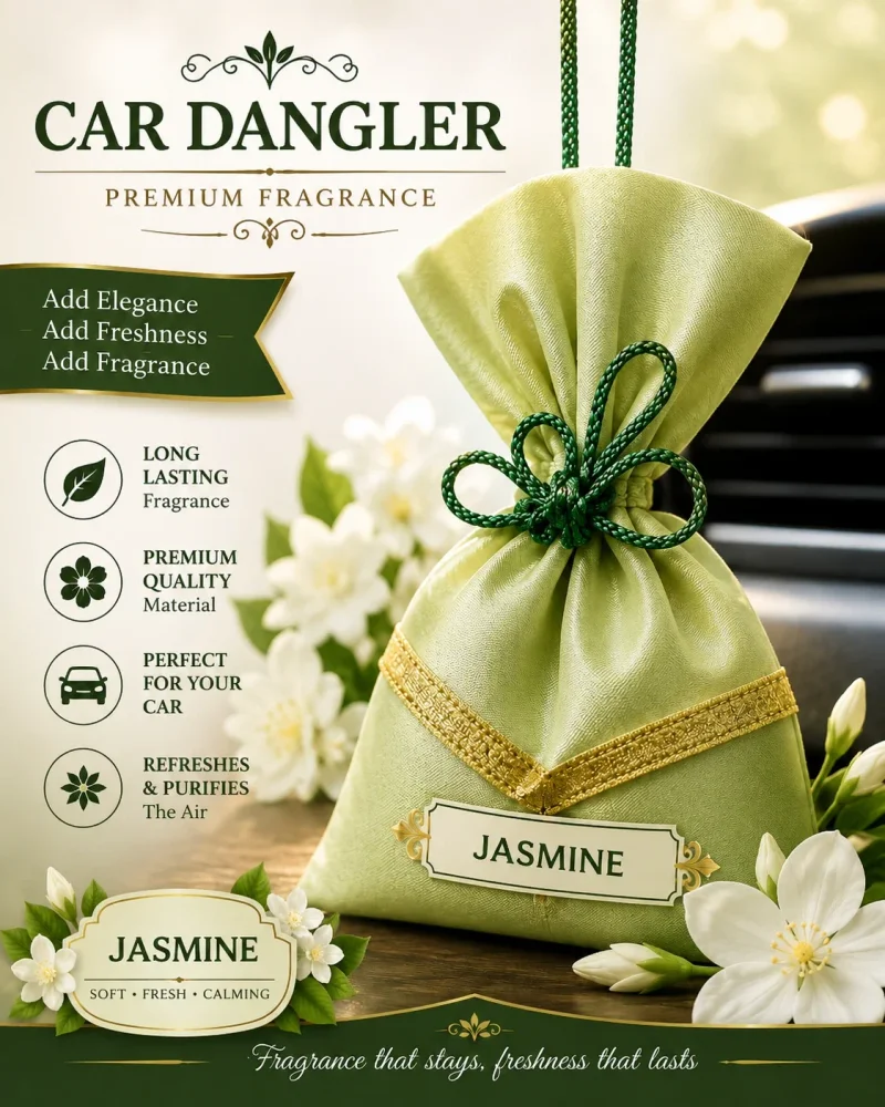 Jasmine Floral Hanging Air Freshener Card - Home & Kitchen by Brigis Herbal Products