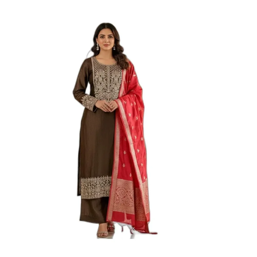 Rayon Viscose Embroidered 2-Piece Kurti Set - Textiles & Apparel by Effortless Fashions