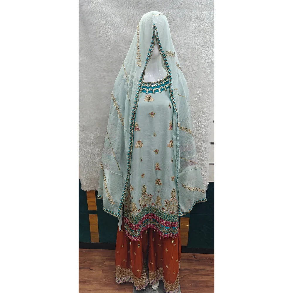 AYZEL Chiffon Thread Embroidered Wedding Dress - Textiles & Apparel by Ayzel Pvt. Ltd.