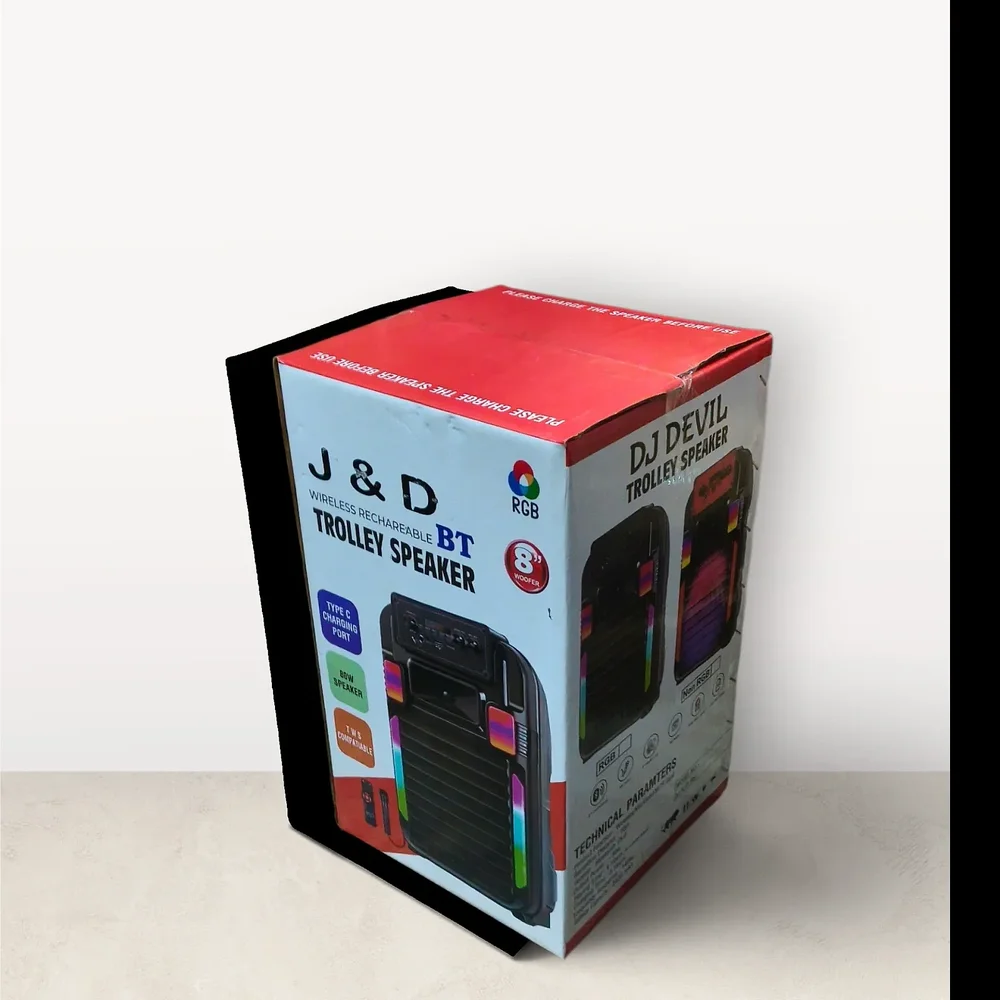 J&D DJ DEVIL 8-inch Portable Trolley Speaker - Electronics & Electrical by J&d
