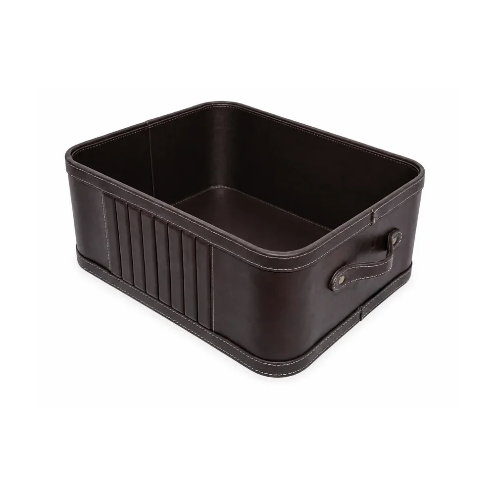 Brown Leather Storage Basket - Home & Kitchen by SB Leather & Home Furnishing LLP