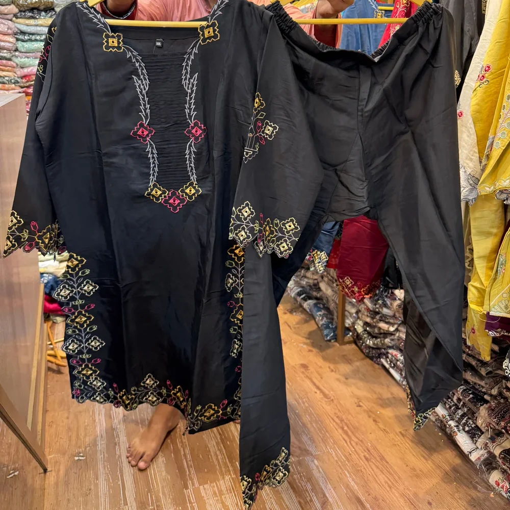 Embroidered Cotton Silk Cord Set - Textiles & Apparel by Ayzel Pvt. Ltd.