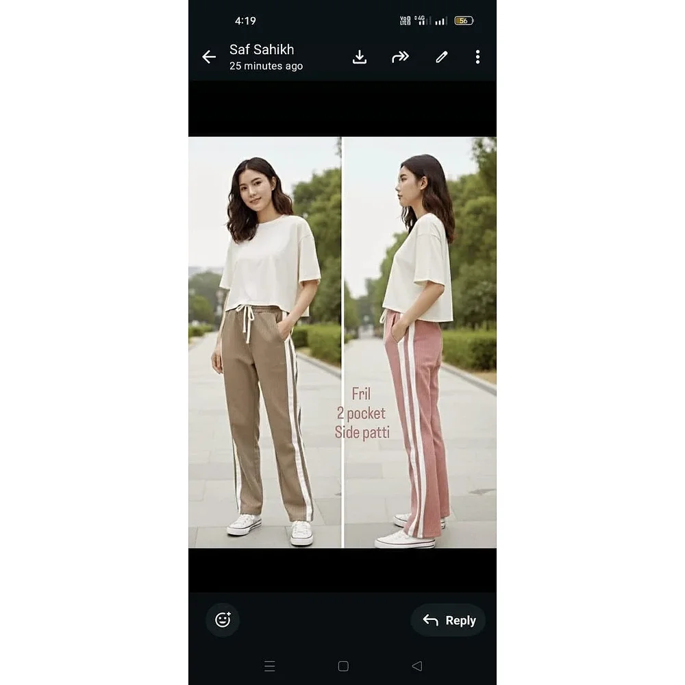 Knitted Frill Hem Track Pants - Textiles & Apparel by N B Mumbai Street