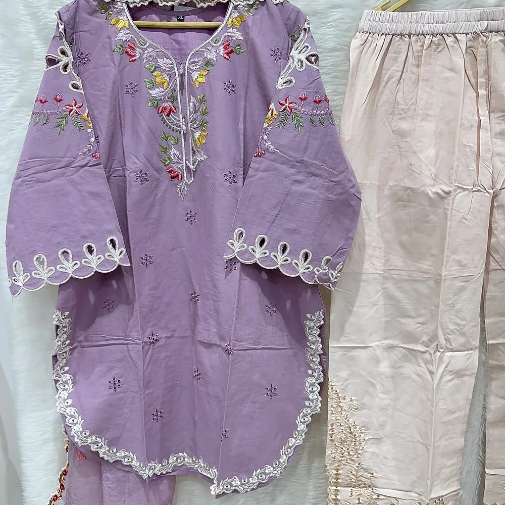 Embroidered Lawn Cotton Kurta Set Material - Textiles & Apparel by Ayzel Pvt. Ltd.