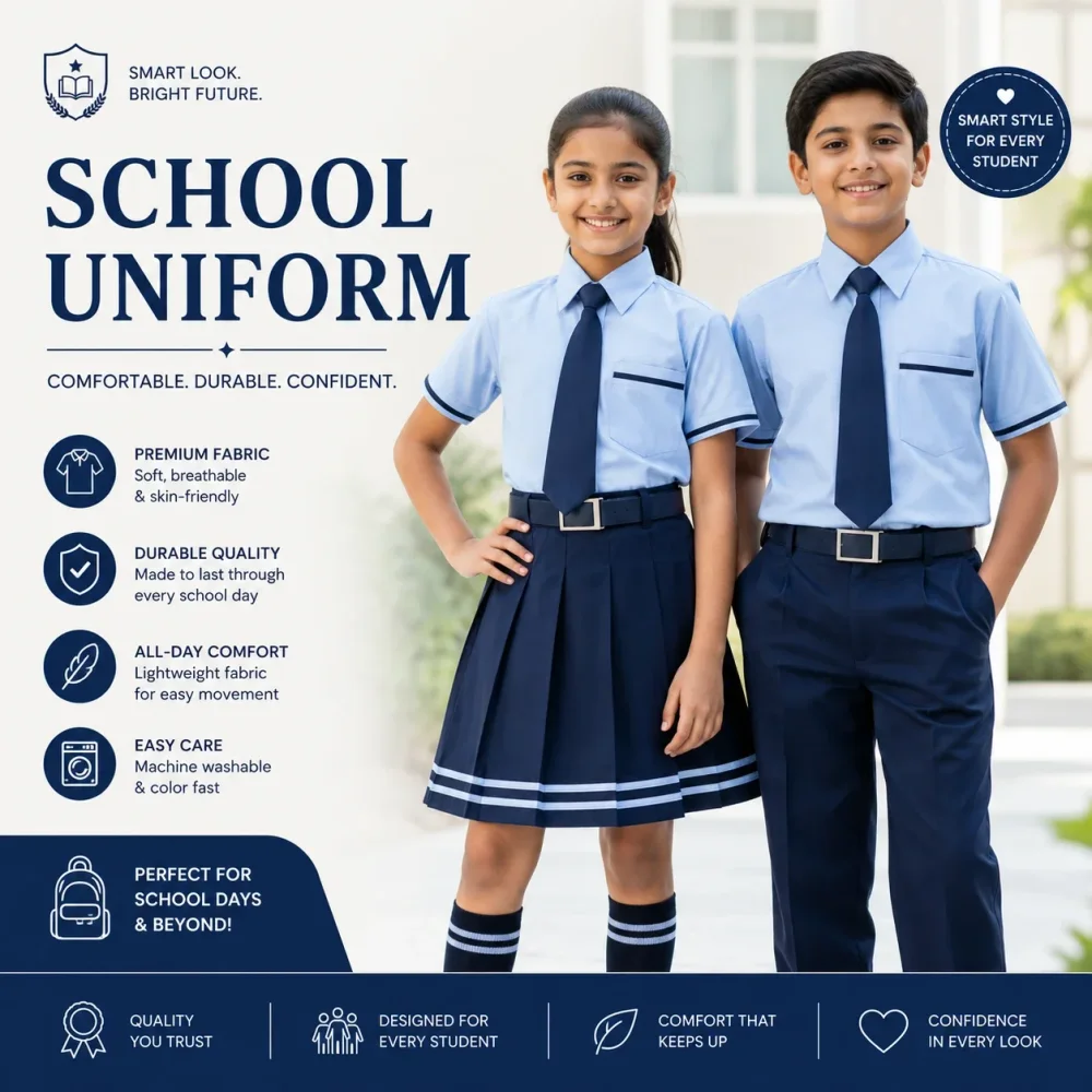 Comfortable School Uniform Apparel - Textiles & Apparel by Sadika Tailor