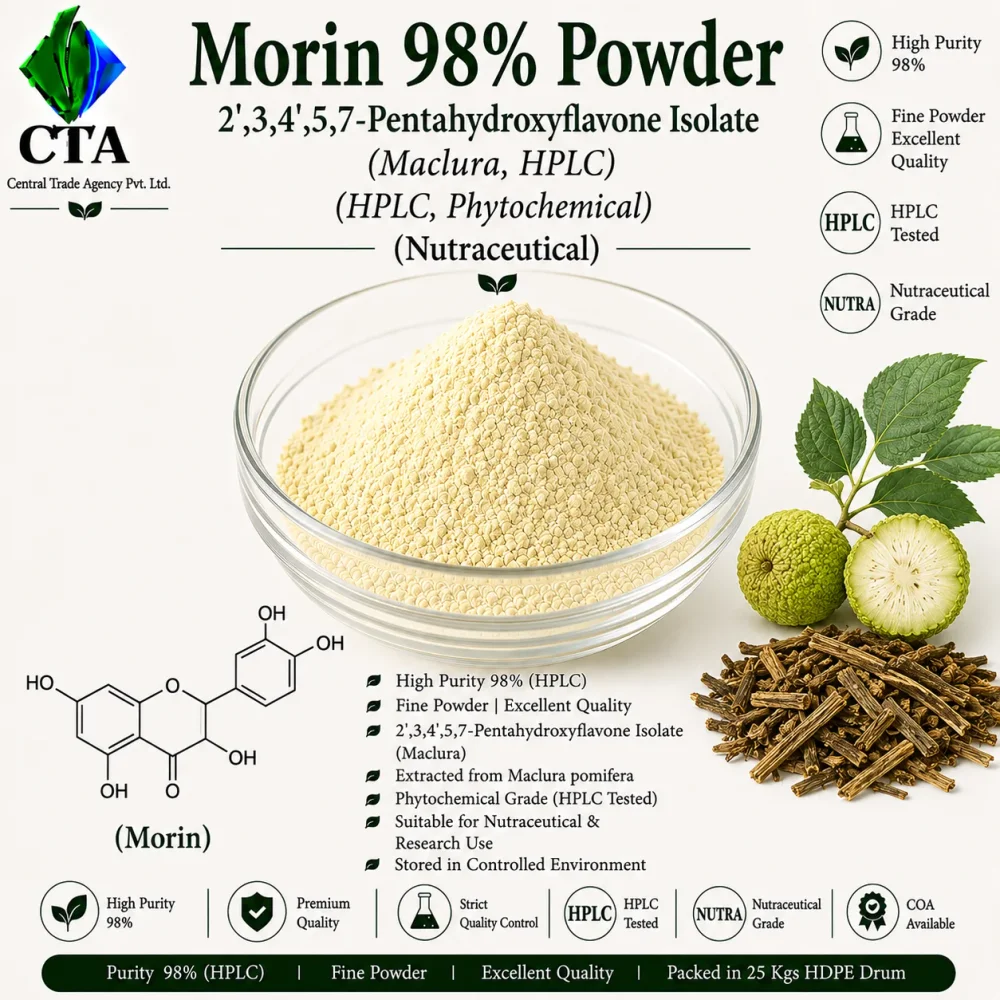 Morin 98% Powder API Intermediate - Chemicals & Raw Materials by Central Trade Agency Pvt. Ltd.