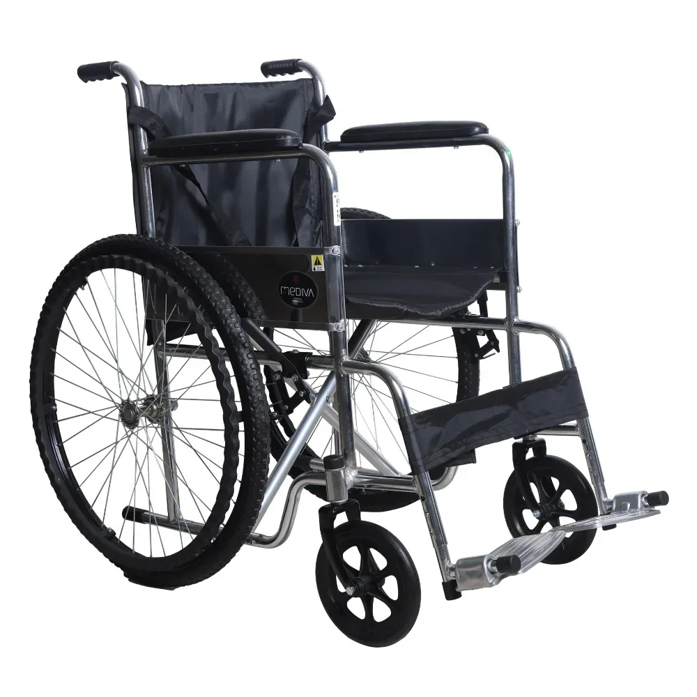 MHL 1009 Pro Manual Wheelchair with Detachable Metallic Footrest - Healthcare & Medical by Accurate Surgicals