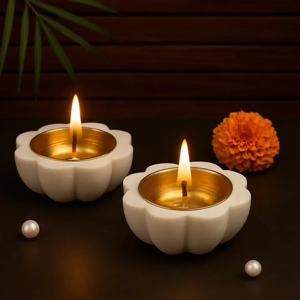 Decorative Marble Diya - Home & Kitchen by Kapishreshth Traders