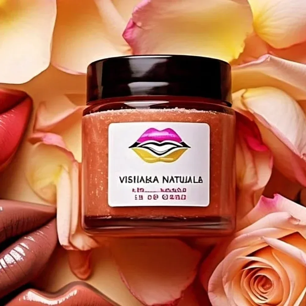 Rose Plum Lip Scrub for Dark Lips - Beauty & Personal Care by Vishaala Naturals