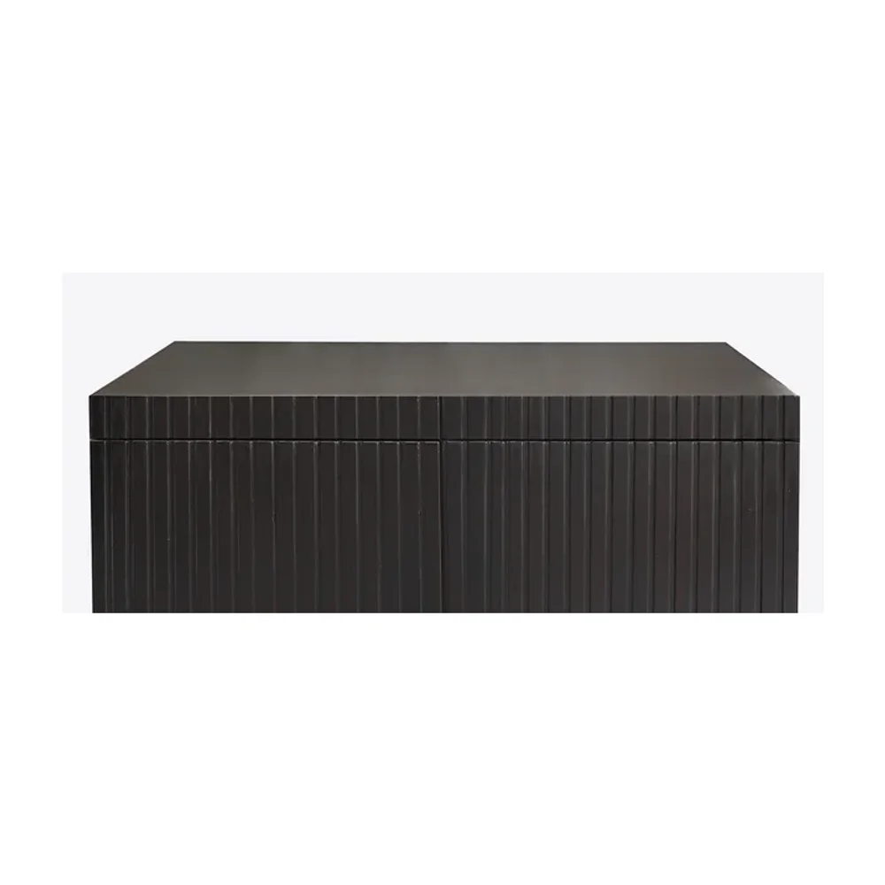 Black Fluted Center Table with Storage - Furniture & Interiors by Wooden Owl Design Pvt. Ltd.