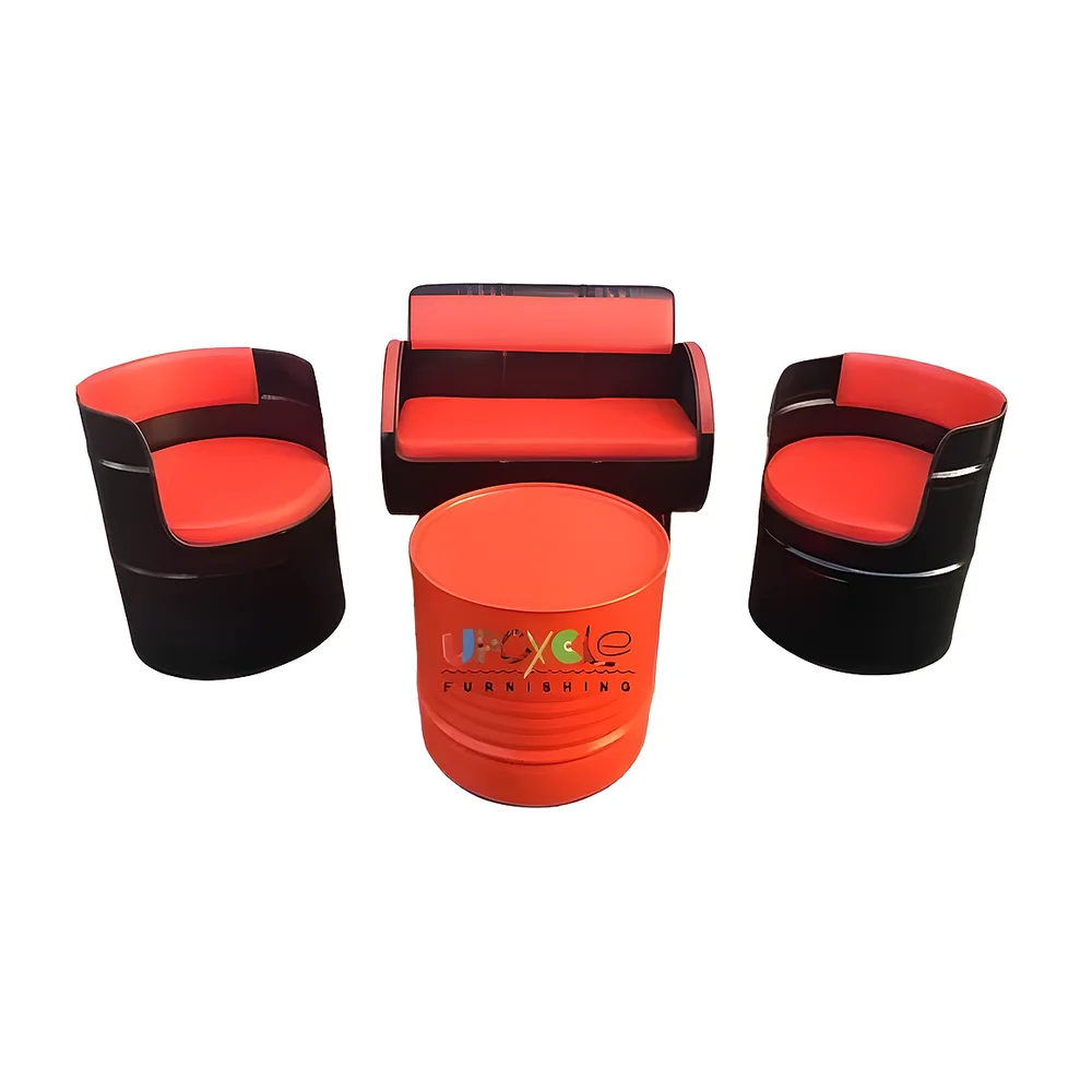 Barrel 4 Seater Table Set - Furniture & Interiors by Upcycle Furnishing India