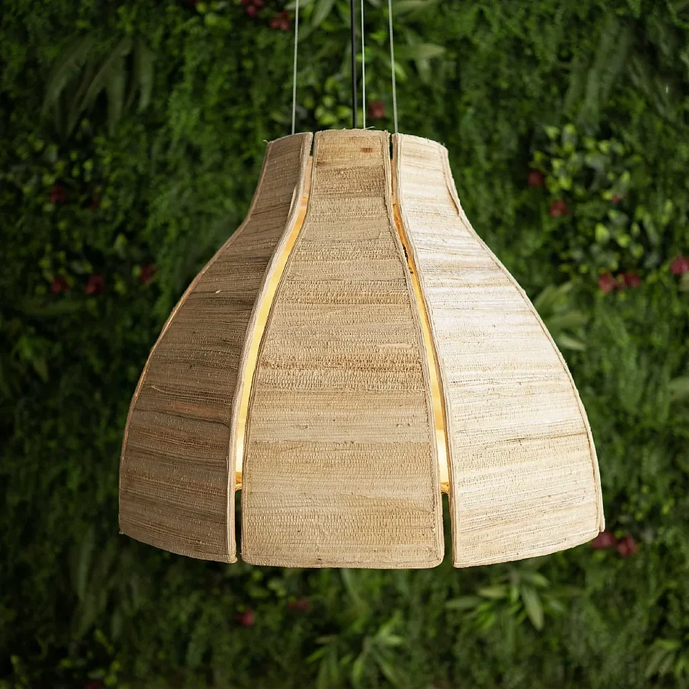 Banana Leaf Fibre Dome Suspended Lamp - Furniture & Interiors by Wooden Owl Design Pvt. Ltd.