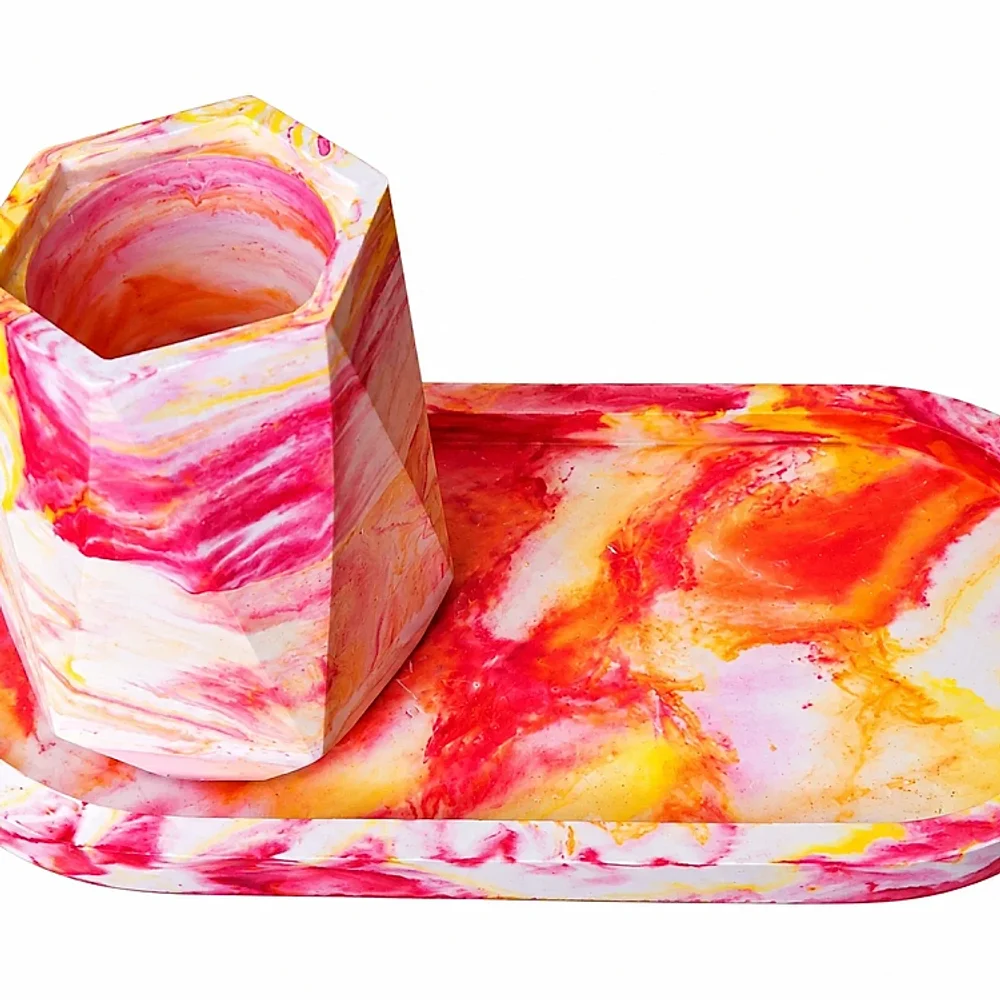 Flower Vase With Tray for Home Decor - Home & Kitchen by Roos Indira Creations