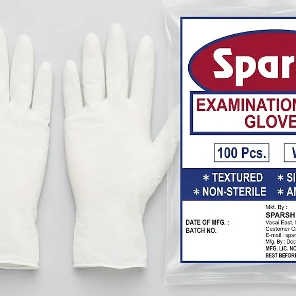 White Latex Hand Gloves - Healthcare & Medical by Sparsh Enterprises