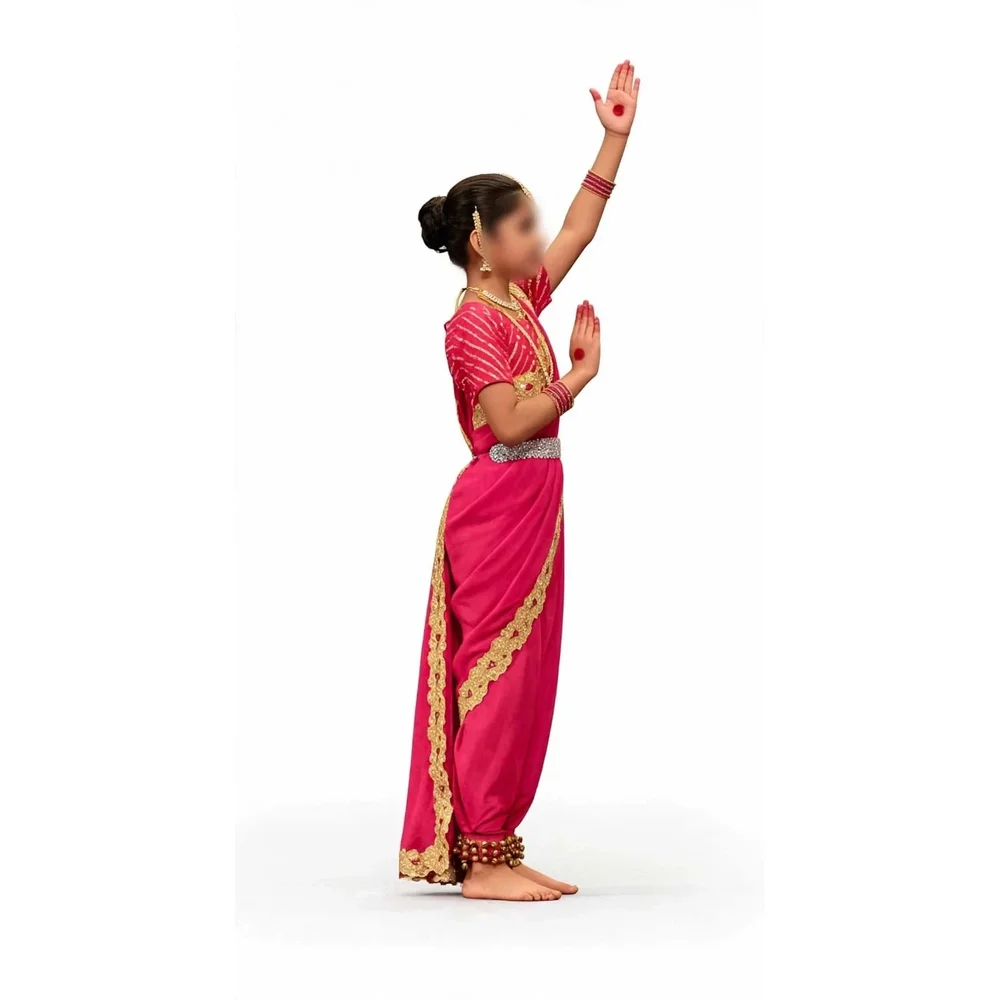 Teenage Ready-to-Wear Kashta Saree Set with Stitched Brocade Blouse - Textiles & Apparel by Marvel Creation