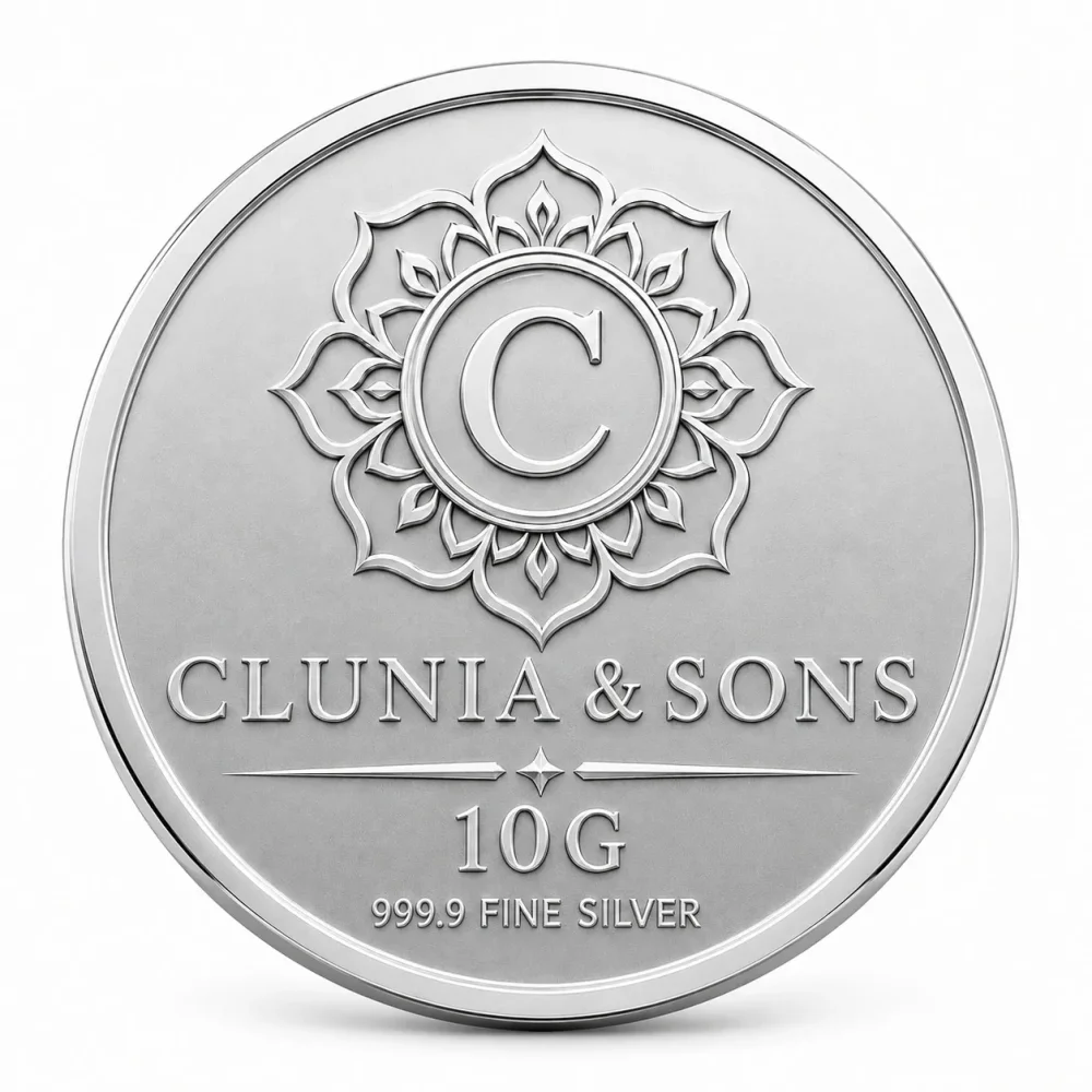 999.9 Purity Silver Coin Bar - Gems & Jewelry by C.luniaandsons