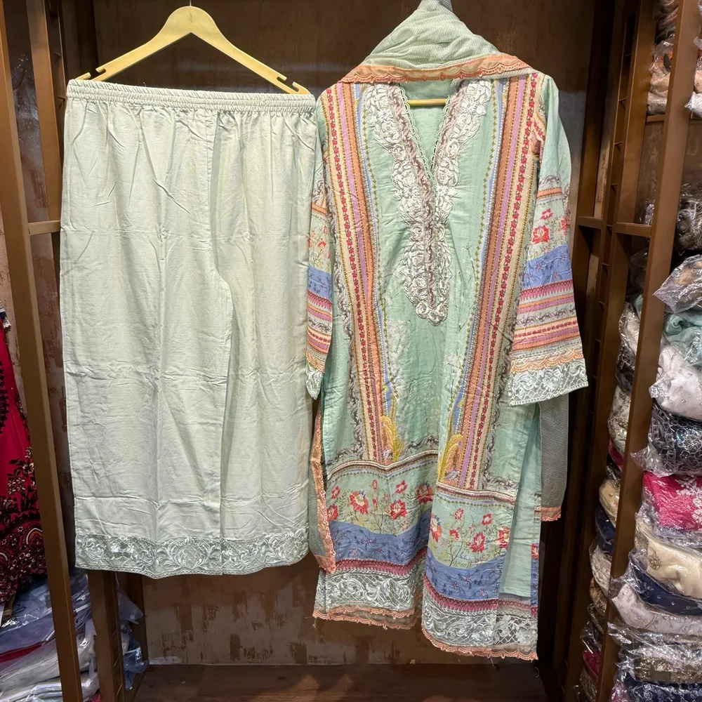 Stitched Lawn Embroidered Trouser Suit - Textiles & Apparel by Ayzel Pvt. Ltd.