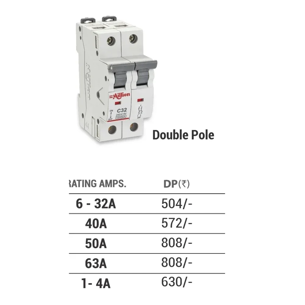 1P+N Miniature Circuit Breaker (MCB) 240/415V - Electronics & Electrical by Ayaan Enterprises