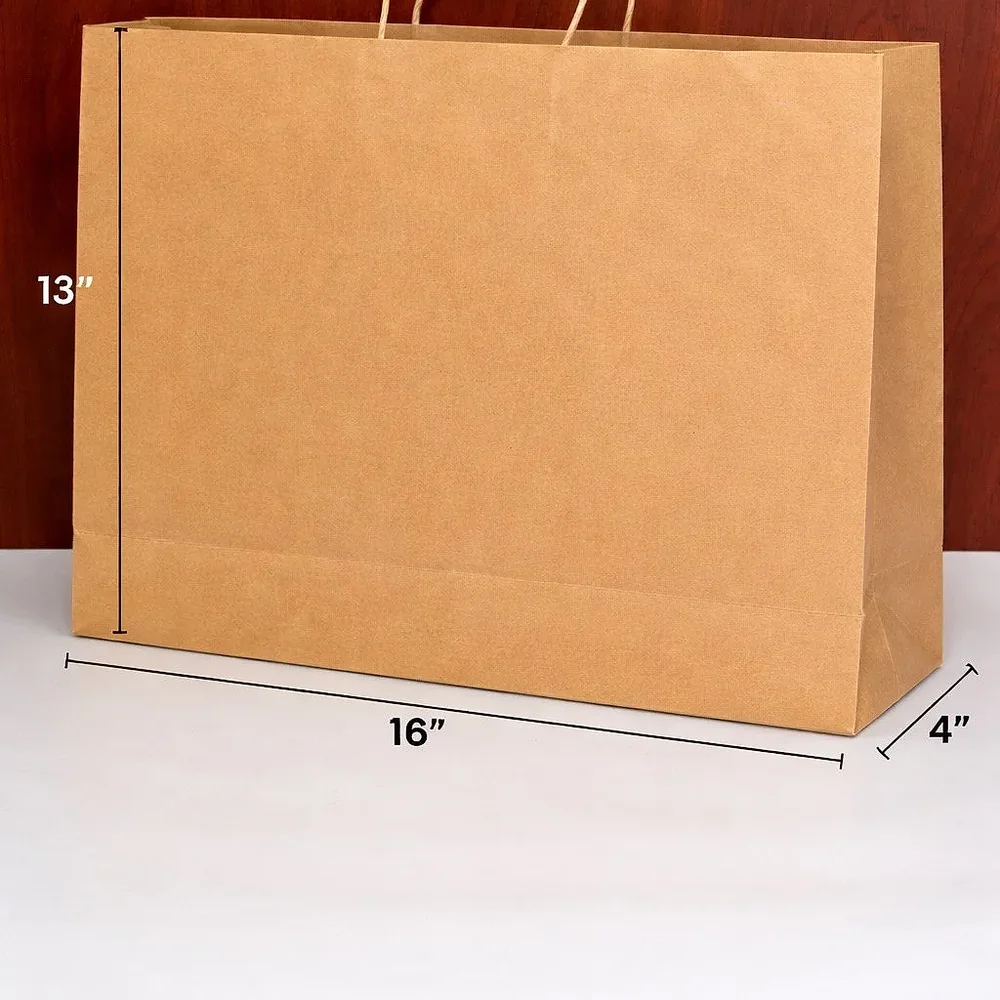 Natural Brown Kraft Paper Carry Bags with Twisted Handles - Packaging & Printing by Hindustan Handmade Paper Products