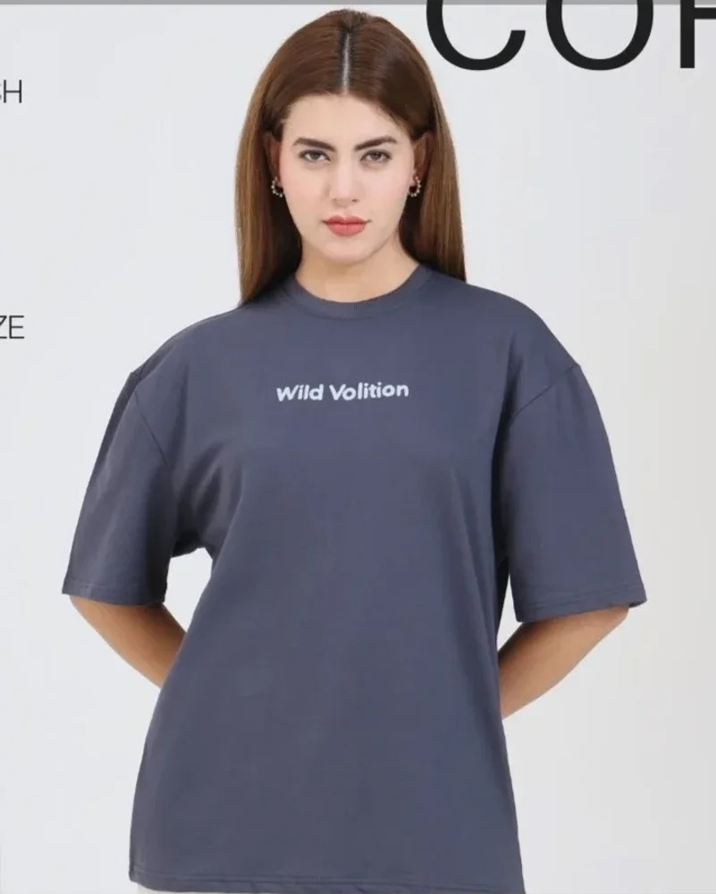 Charcoal Grey 100% Cotton Oversized T-Shirt - Textiles & Apparel by Wildvolition Pvt. Ltd.