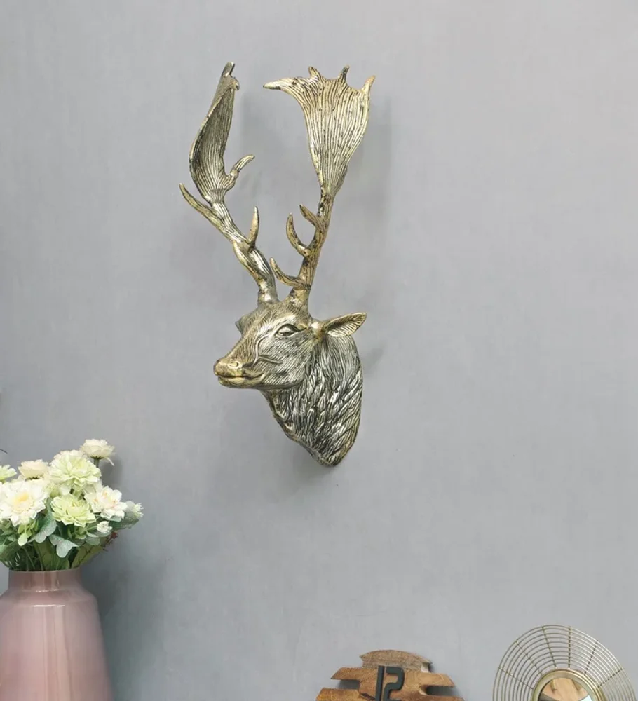 Cocovey Homes Antique Gold Deer Wall Head – a Timeless Symbol of Elegance & Craftsmanship - Home & Kitchen by Orobe