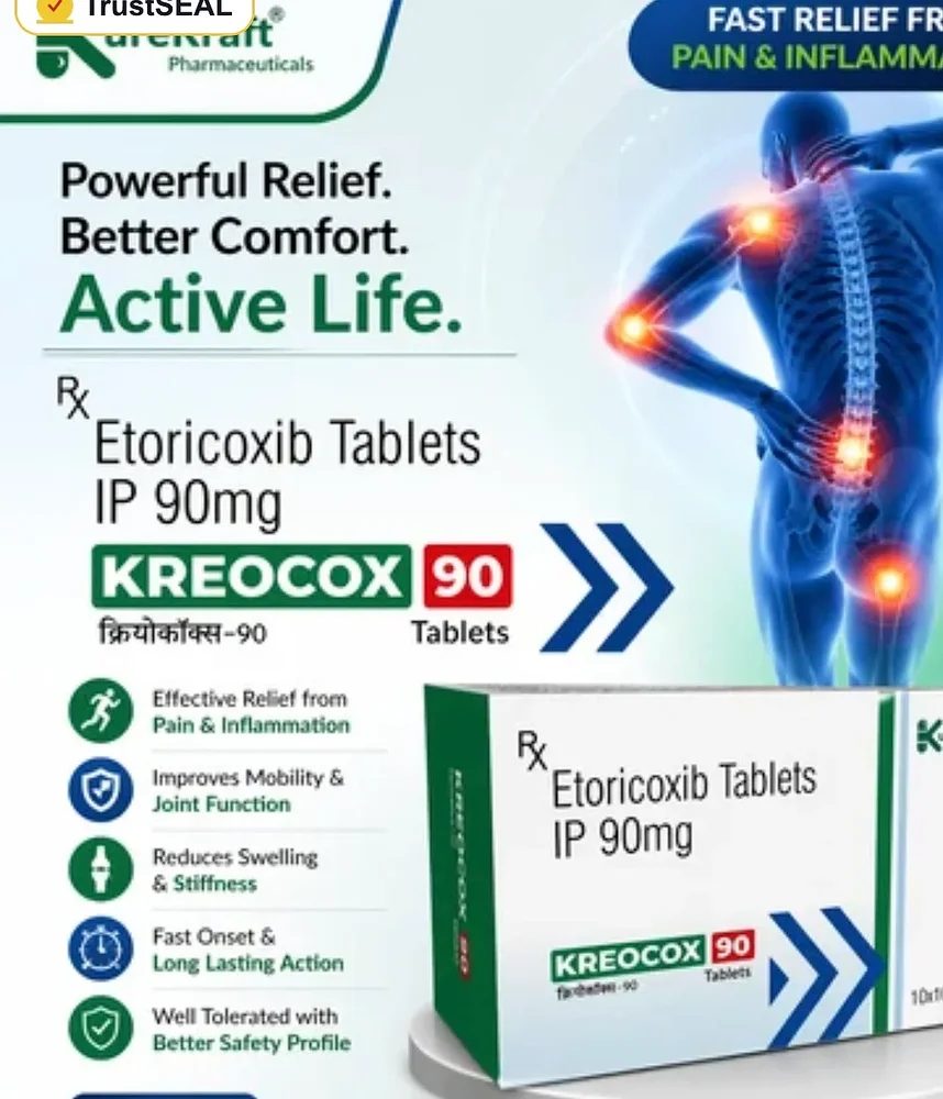 Etoricoxib 90mg Tablets KREOCOX - Healthcare & Medical by Kurekraft Pharmaceuticals