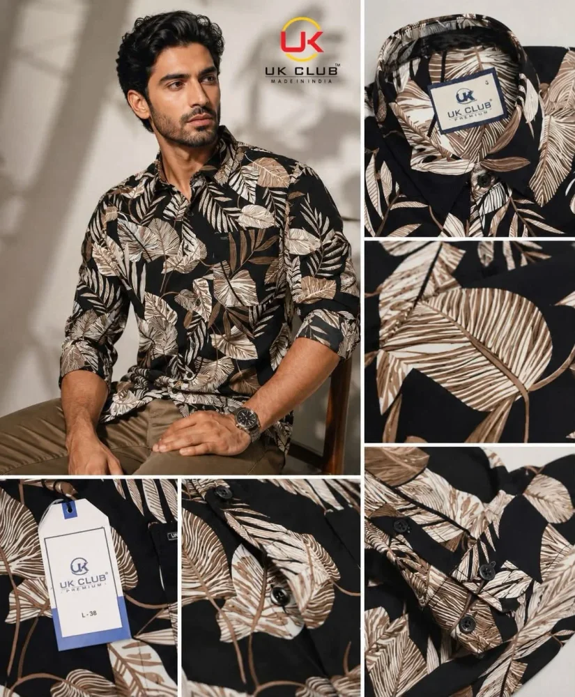 UK CLUB Viscose Printed Shirt Fabric - Textiles & Apparel by Sri Jalaram Garments