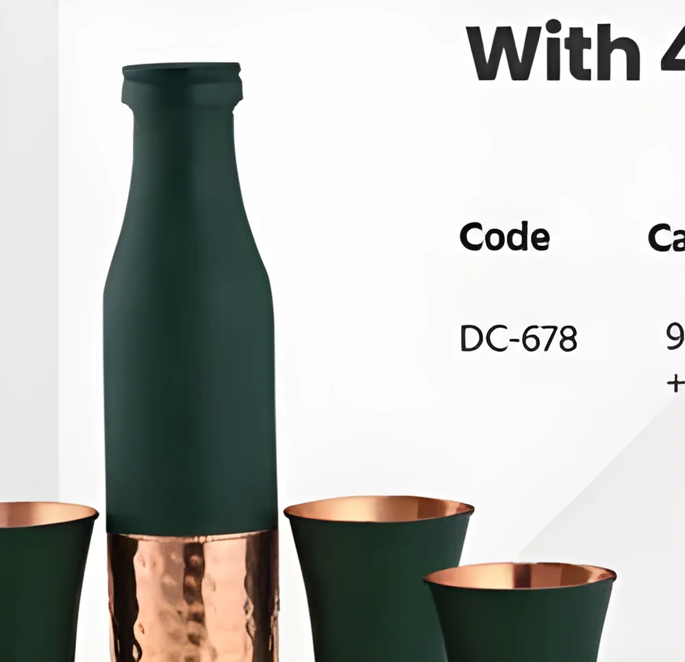 Forest Green Bottle and 4 Glass Set - Home & Kitchen by Infinity Craft Land