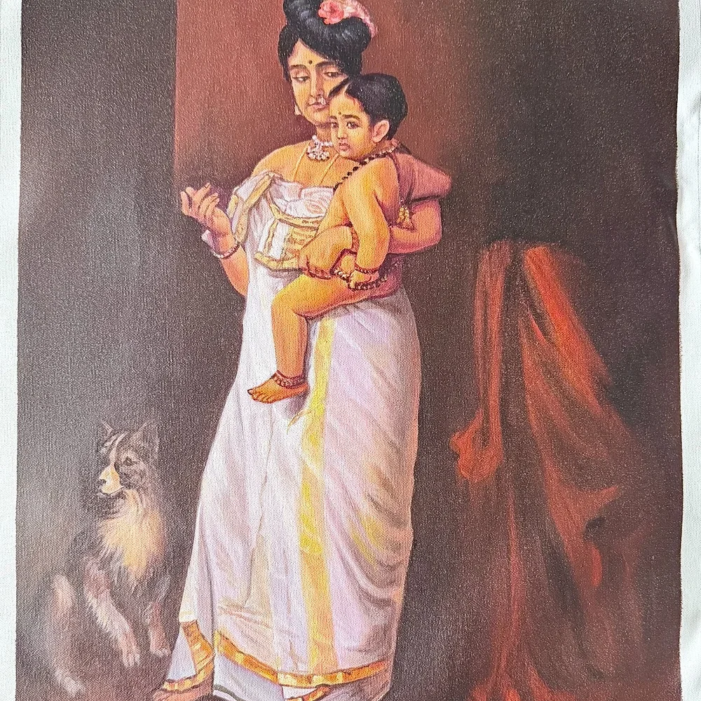 23Inch Canvas Raja Ravi Varma Painting - Handicrafts & Gifts by Ains Overseas