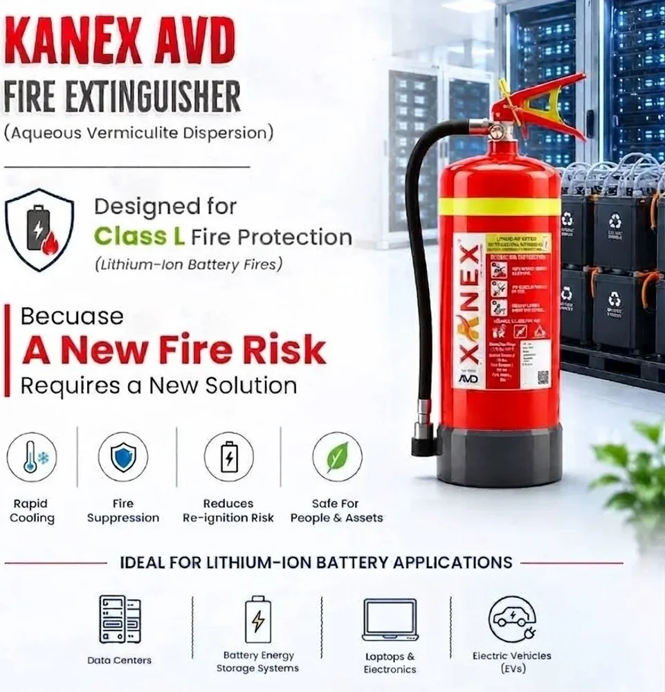 Kanex 6 L AVD Fire Extinguisher - Construction & Building Materials by Setout Fire Controls