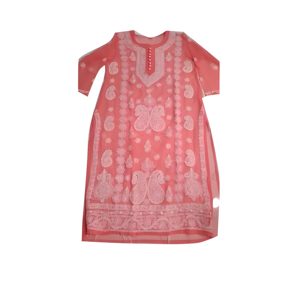 Long Chikan Kurti - Textiles & Apparel by Royal Chikan Palace