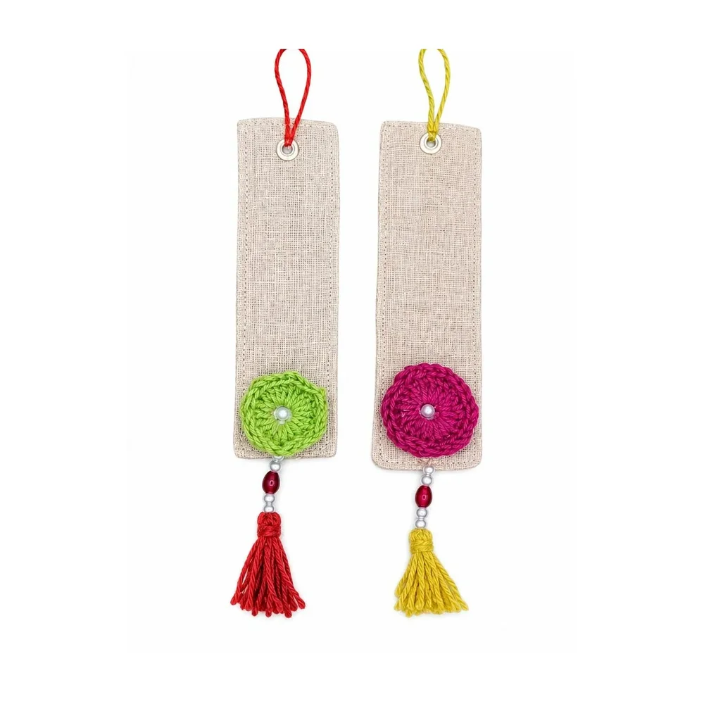 Handcrafted Juco Jute Fabric Bookmark - Handicrafts & Gifts by SriJeevanam Enterprises LLP