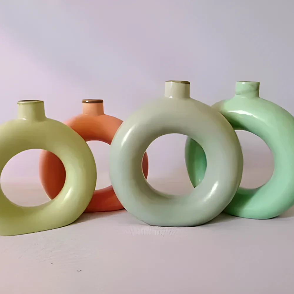 Ceramic Glazed Small Round Vase - Home & Kitchen by Cerra and Terra Home Decor