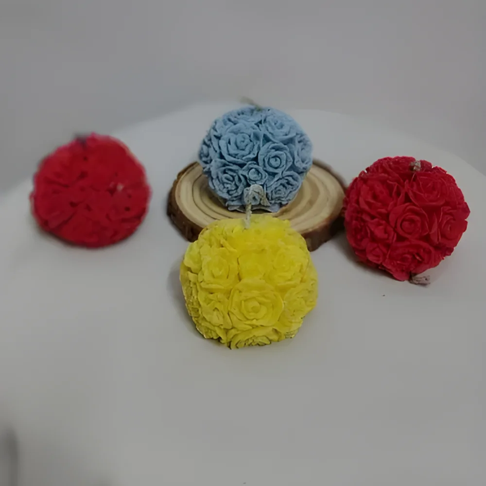 Round Floral Scented Candle - Home & Kitchen by Namrit Enterprises