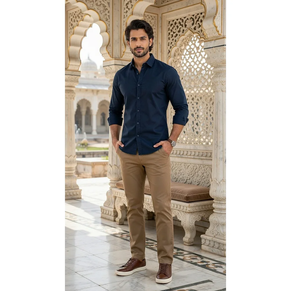 Midnight Navy Button-Down Oxford Shirt - Textiles & Apparel by G M Apparels