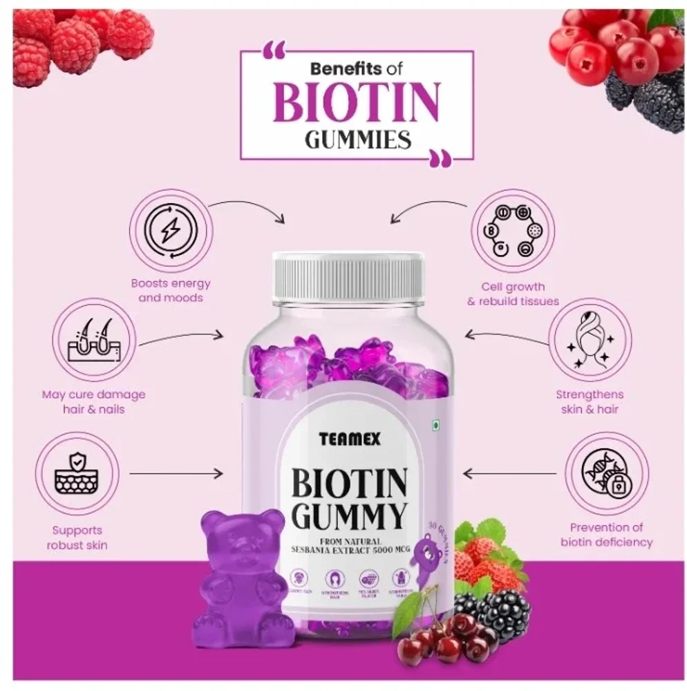 Biotin Mix Berry Gummies - Healthcare & Medical by Teamex