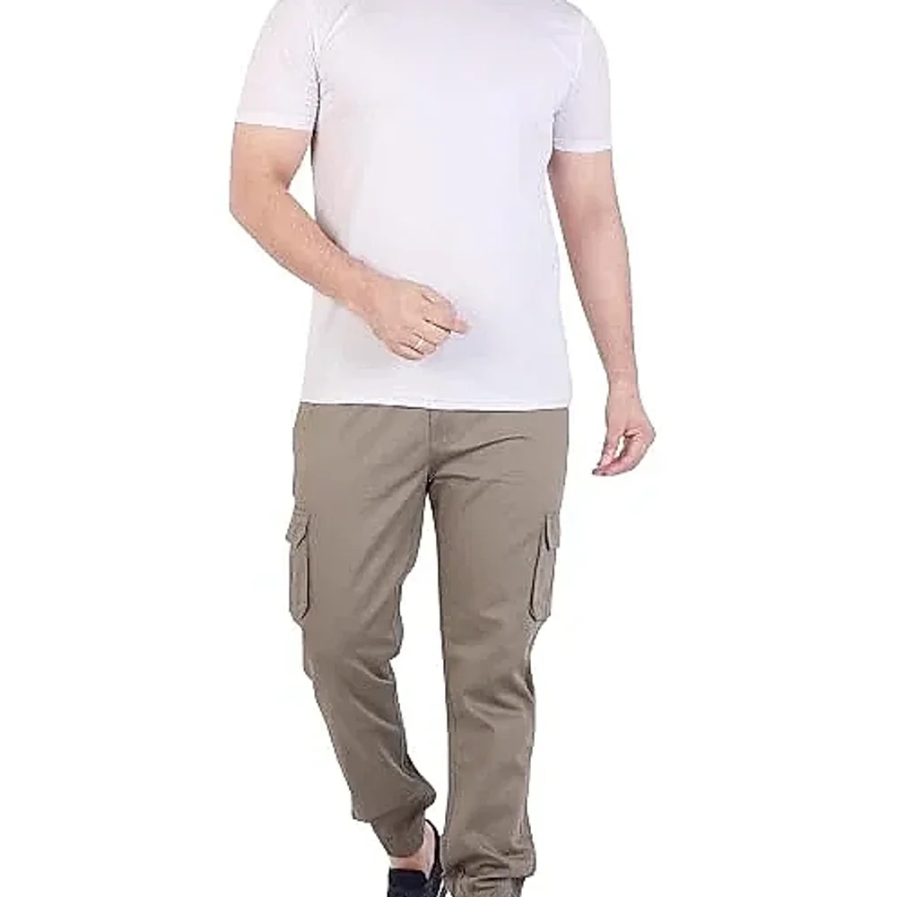 Men's Twill Cotton 6 Pocket Jogger with Elastic Waist - Textiles & Apparel by Shree Ashtavinayak Enterprises