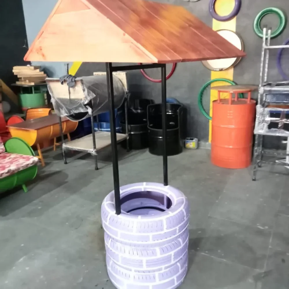 Tyre Planter with Roof - Home & Kitchen by Upcycle Furnishing India