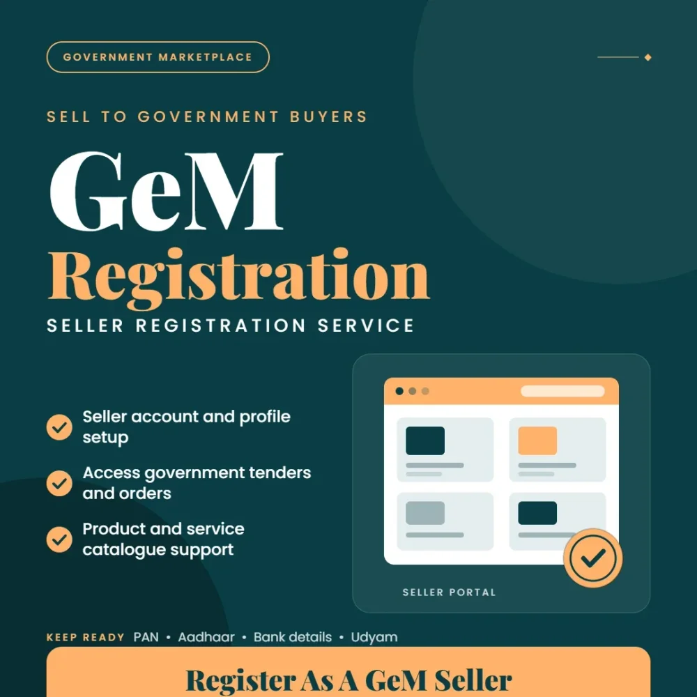 GeM Registration Service for Sellers - Business & Professional Services by Krishna Consultancy Services