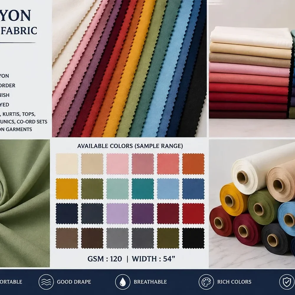30s Solid Rayon Fabric - Textiles & Apparel by Weavon Tex India