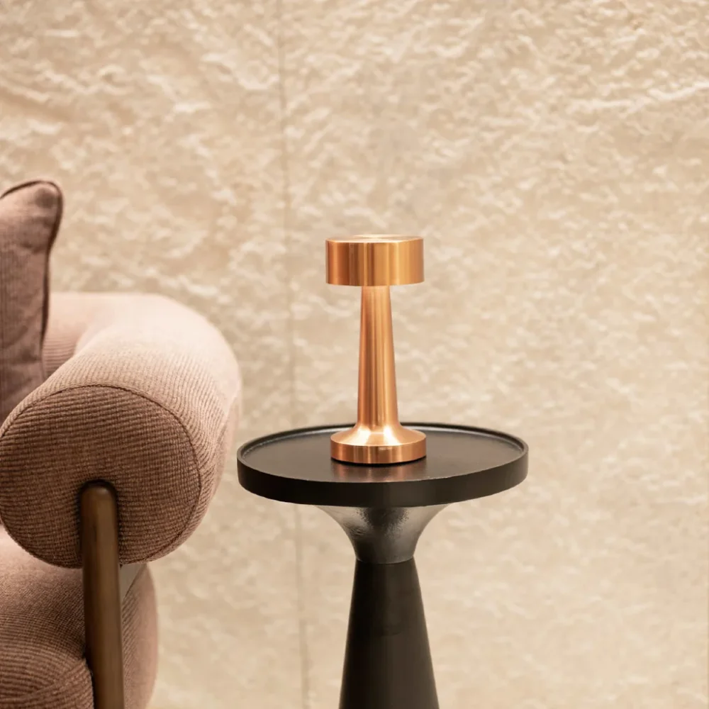 Rose Gold Dimmable Touch Sensor Table Lamp - Furniture & Interiors by Wooden Owl Design Pvt. Ltd.