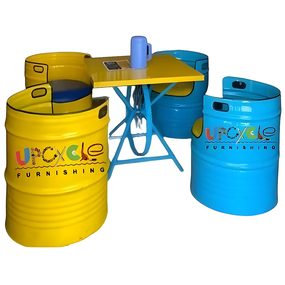 4 Seater Furniture Set with Wood Table - Furniture & Interiors by Upcycle Furnishing India