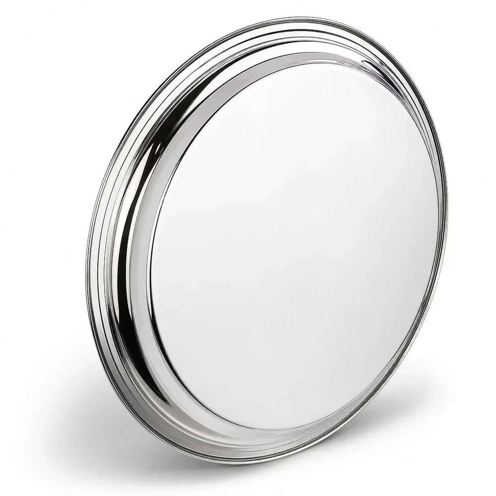 202 Grade Stainless Steel Tray, 17 Inch Diameter - Home & Kitchen by Moradabad Hotelware