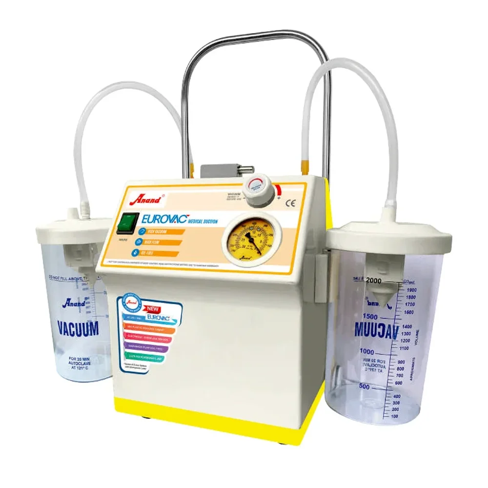 Anand EUROVAC ADVANCE Portable Medical Suction Machine - Healthcare & Medical by Accurate Surgicals