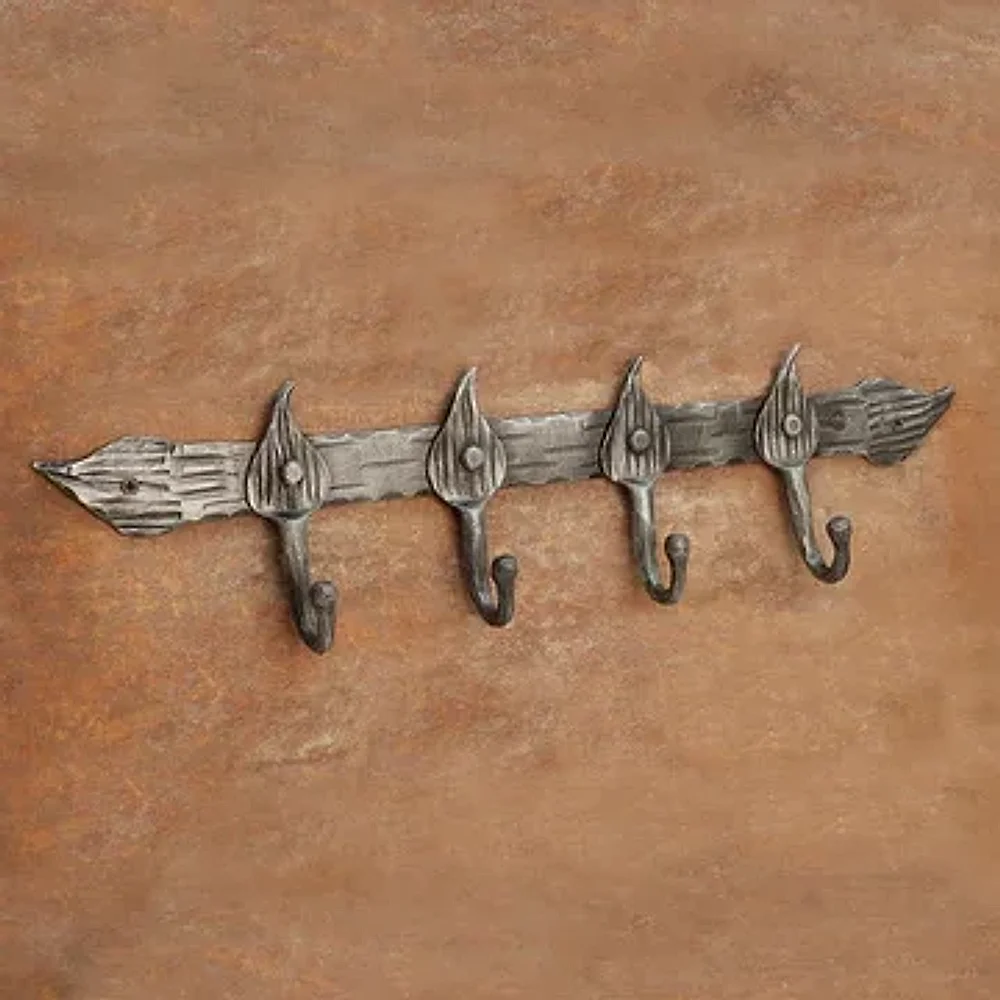 Black Iron Coat Hanger, Hand Forged - Home & Kitchen by The Hardware Hut