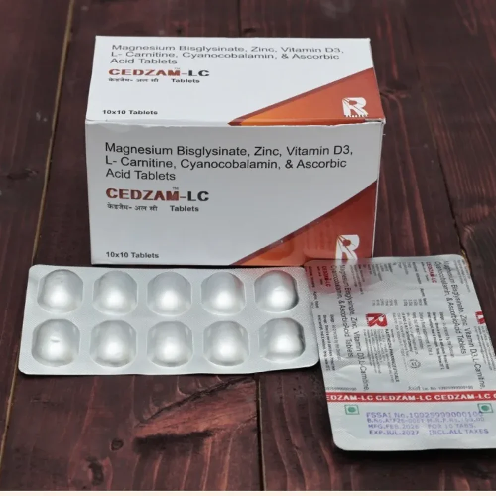 Magnesium Bisglysinate, Zinc, Vitamin D3, L- Carnitine, Cyanocobalamin, & Ascorbic Acid Tablets Cedzam-lc - Healthcare & Medical by Raytheon Pharmaceuticals