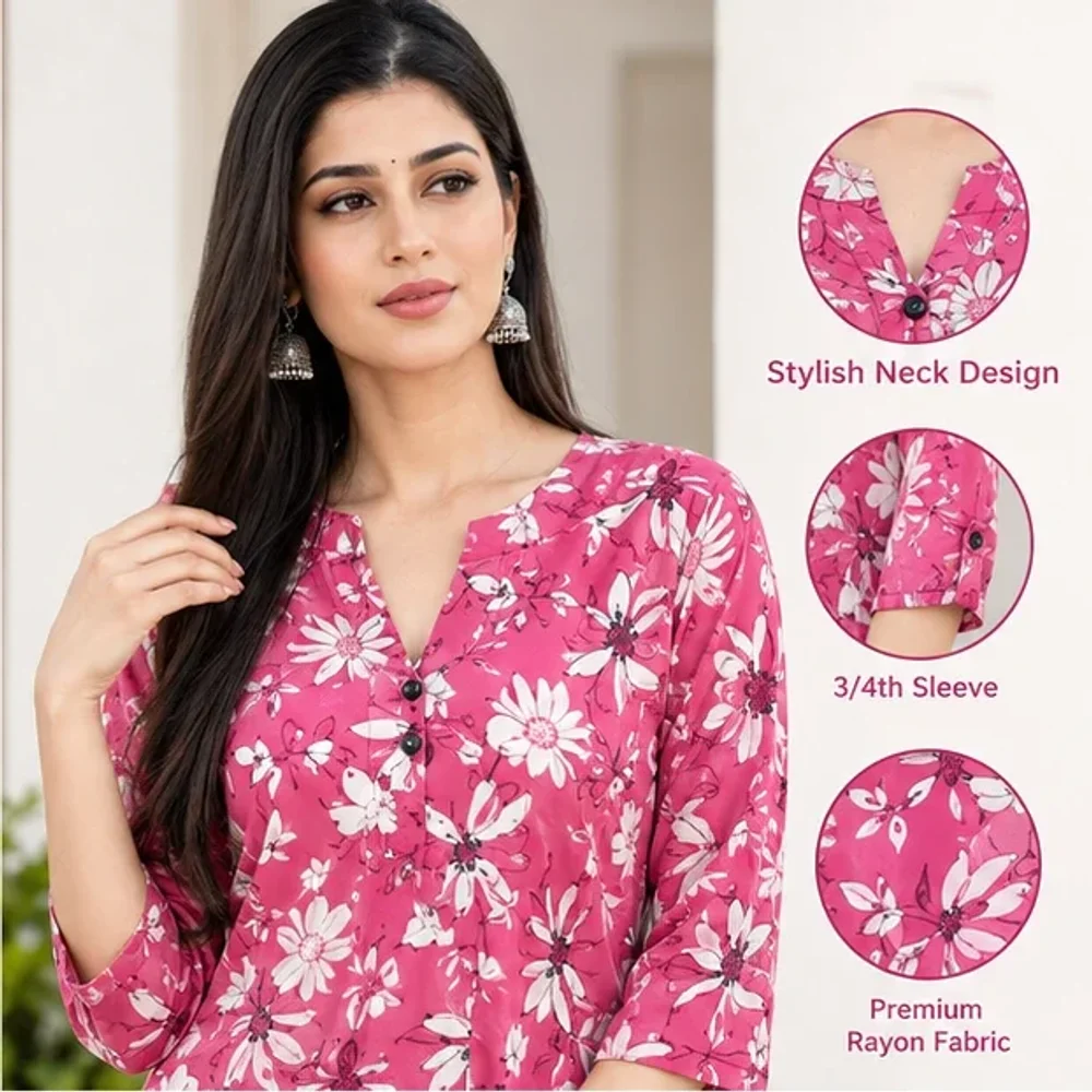 Mitravi Rayon Printed Kurta Palazzo Set - Textiles & Apparel by Golden Eagle Fashion's Enterprises