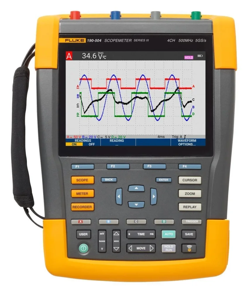 Fluke 190 504 Iii S 500 Mhz 4 Channel Scope Meter Test Tool - Electronics & Electrical by Autonex Security Systems